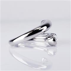 Bulgari GIA Certified Oval Diamond Bypass Ring in 18K White Gold